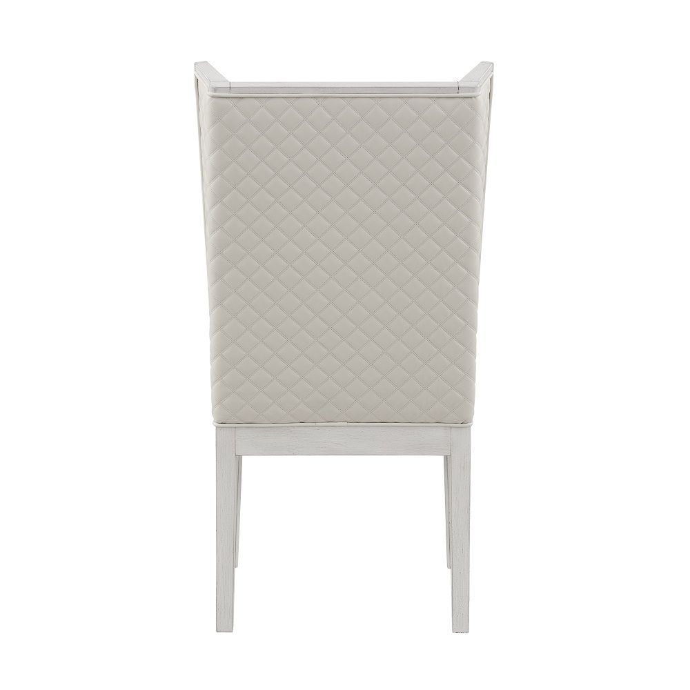 Katia - Hostess Chair (Set of 2) - Light Gray Linen & Weathered White - Urban Living Furniture (Los Angeles, CA)