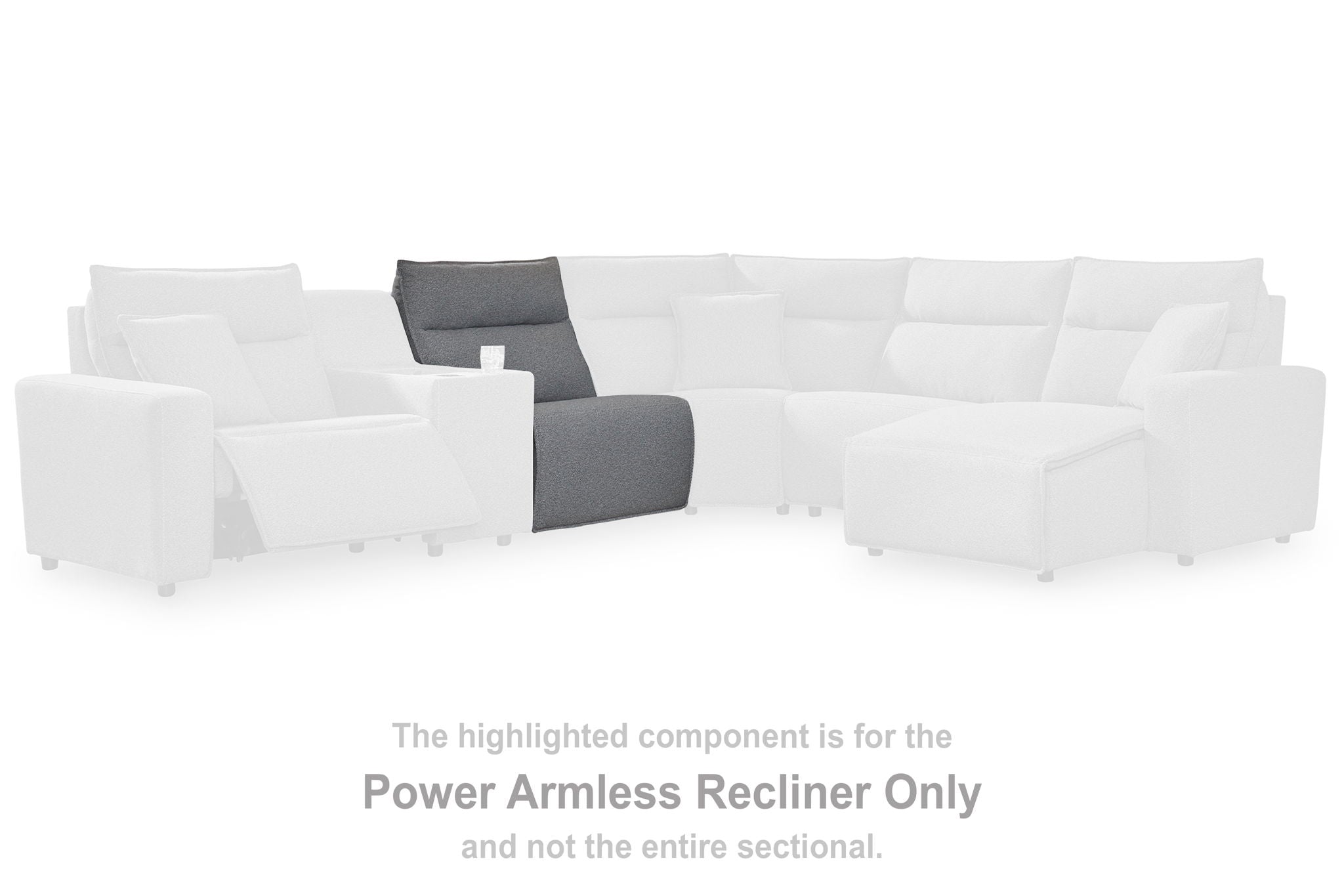ModMax II - Salt And Pepper - Power Armless Recliner With Adjustable Headrest - Urban Living Furniture (Los Angeles, CA)
