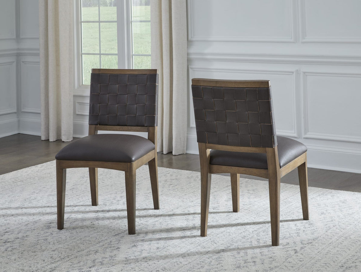 Arden - Weaven Side Chair (Set of 2) - Dark Chocolate / Tavern Brown