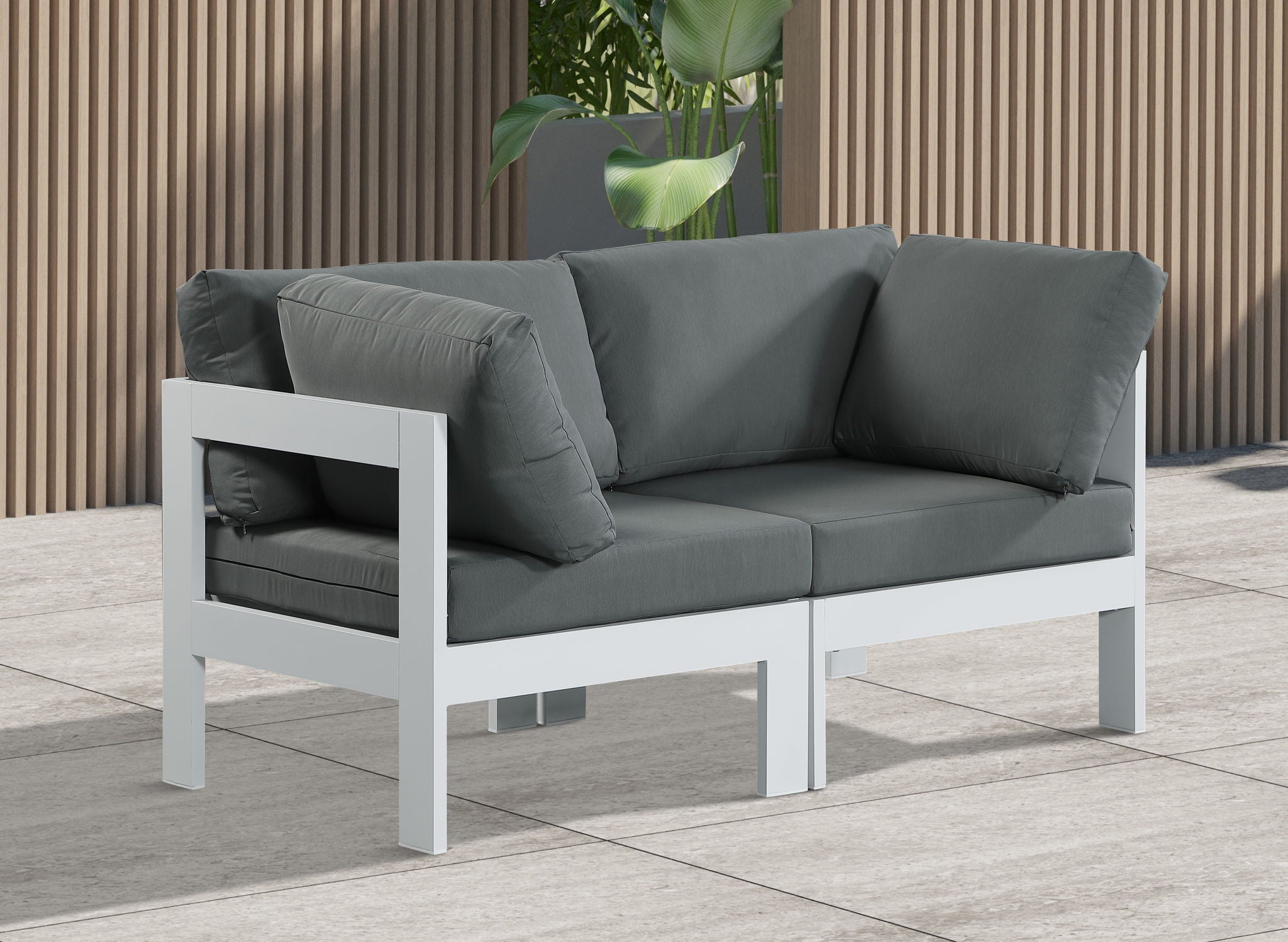 Nizuc - Outdoor Patio 2 Seat Modular Sofa With White Frame - Urban Living Furniture (Los Angeles, CA)