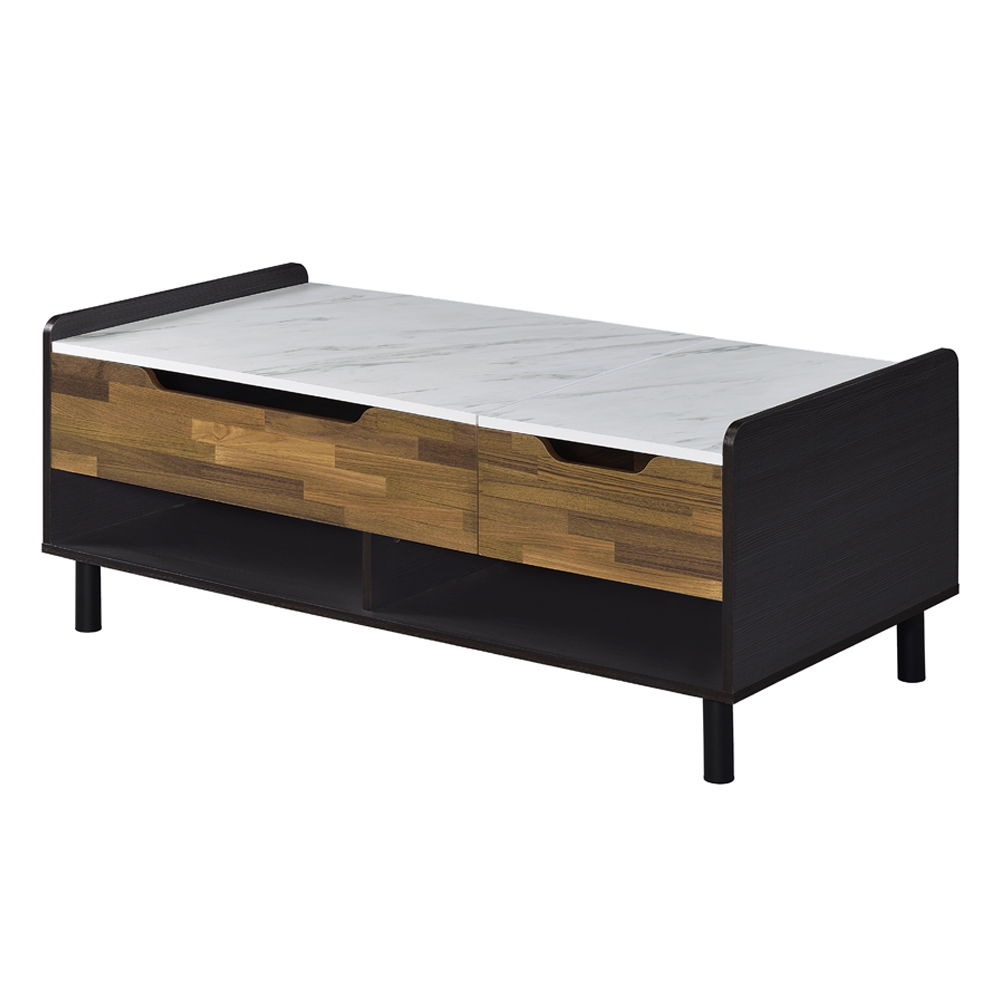Axel - Coffee Table With Lift Top - White Printed Faux Marble Top, Walnut & Black - Urban Living Furniture (Los Angeles, CA)