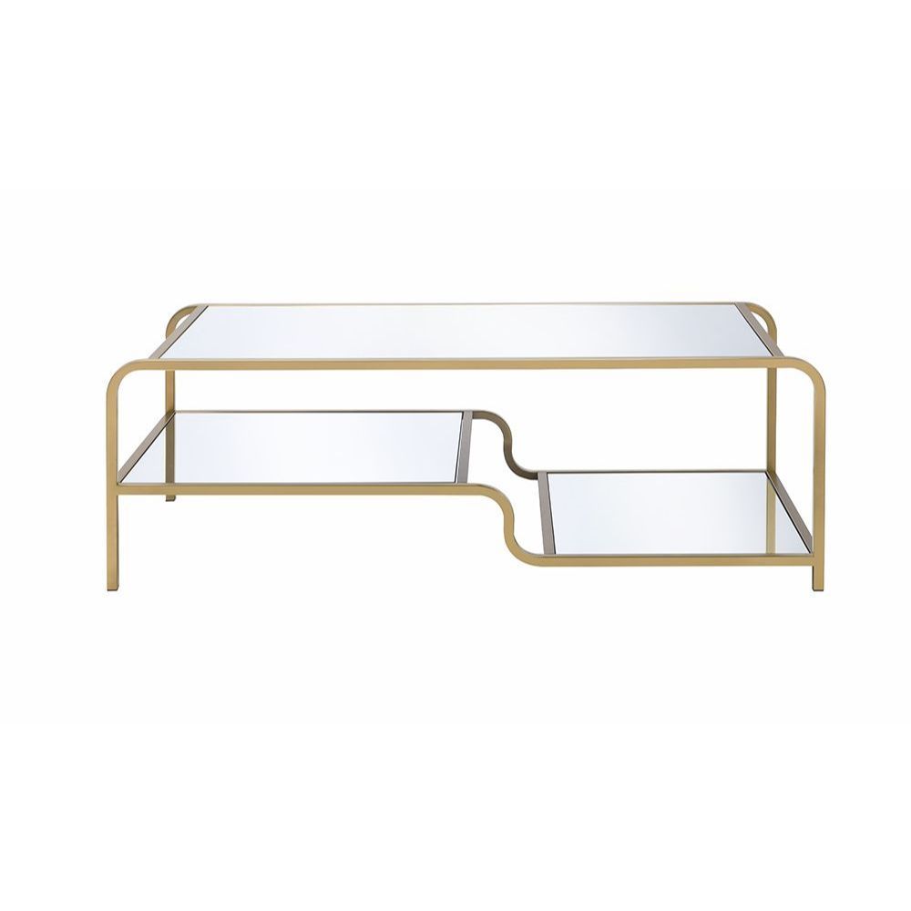 Astrid - Coffee Table - Mirrored & Gold - Urban Living Furniture (Los Angeles, CA)