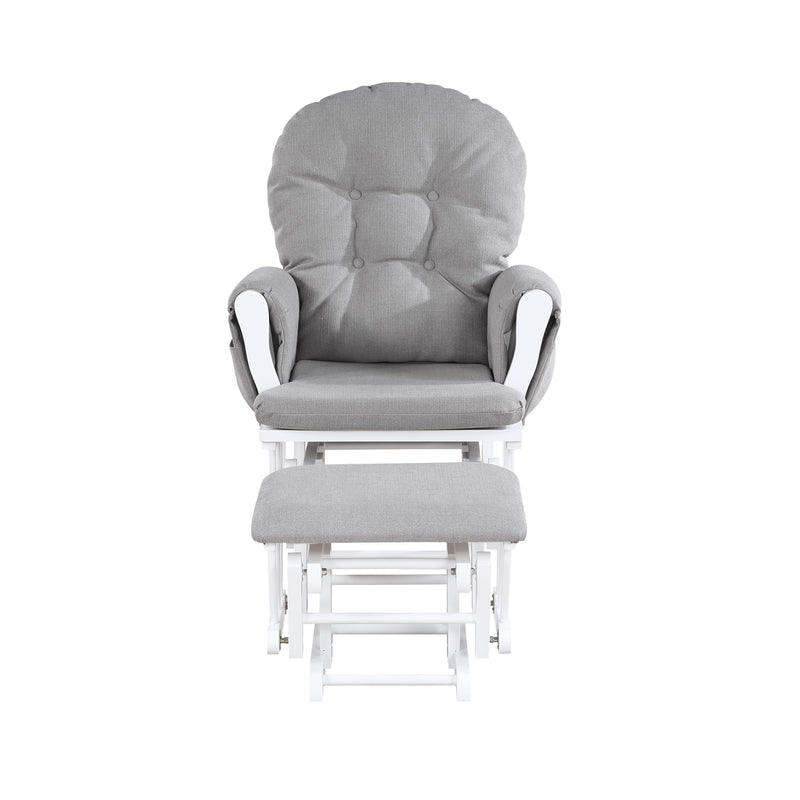 Mason - Glider And Ottoman White Wood - Urban Living Furniture (Los Angeles, CA)