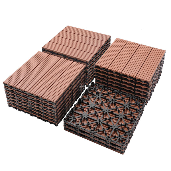 Wood Plastic Composite Deck Tiles, Sustainable Composite Decking Resist Rust, Water, Weather, Easy To Diy & Maintain