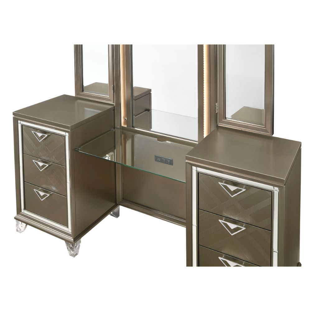 Skylar - Vanity Desk - Led & Dark Champagne - Urban Living Furniture (Los Angeles, CA)