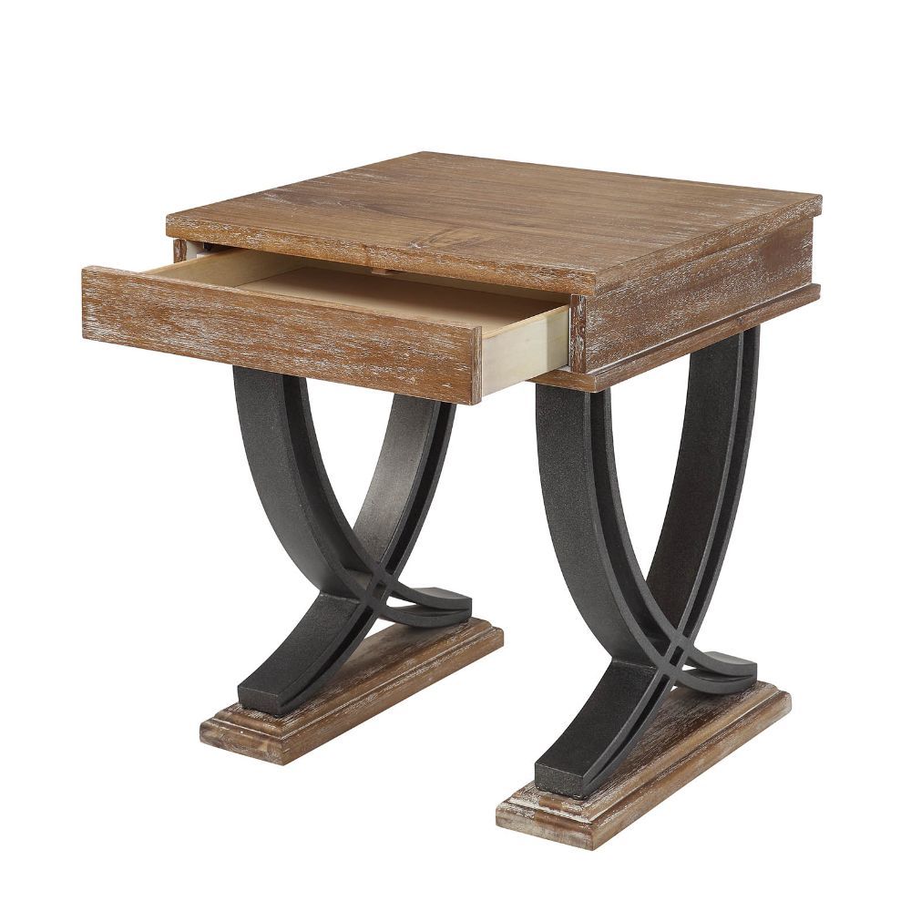 Pellio - End Table - Antique Oak & Black - Urban Living Furniture (Los Angeles, CA)