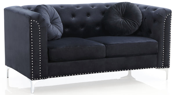 Loveseat Sleek Contemporary - Black