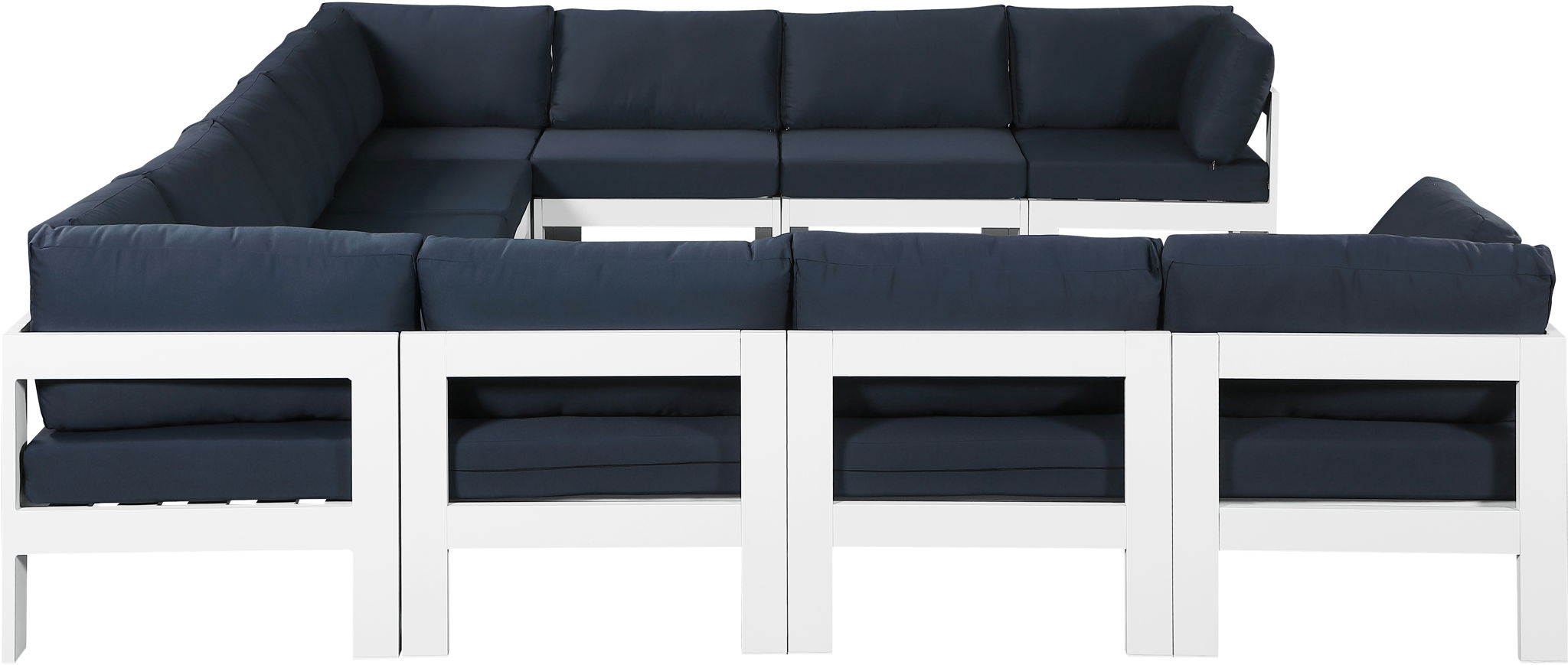 Nizuc - Outdoor Patio 11 Piece Modular Sectional With White Frame - Urban Living Furniture (Los Angeles, CA)