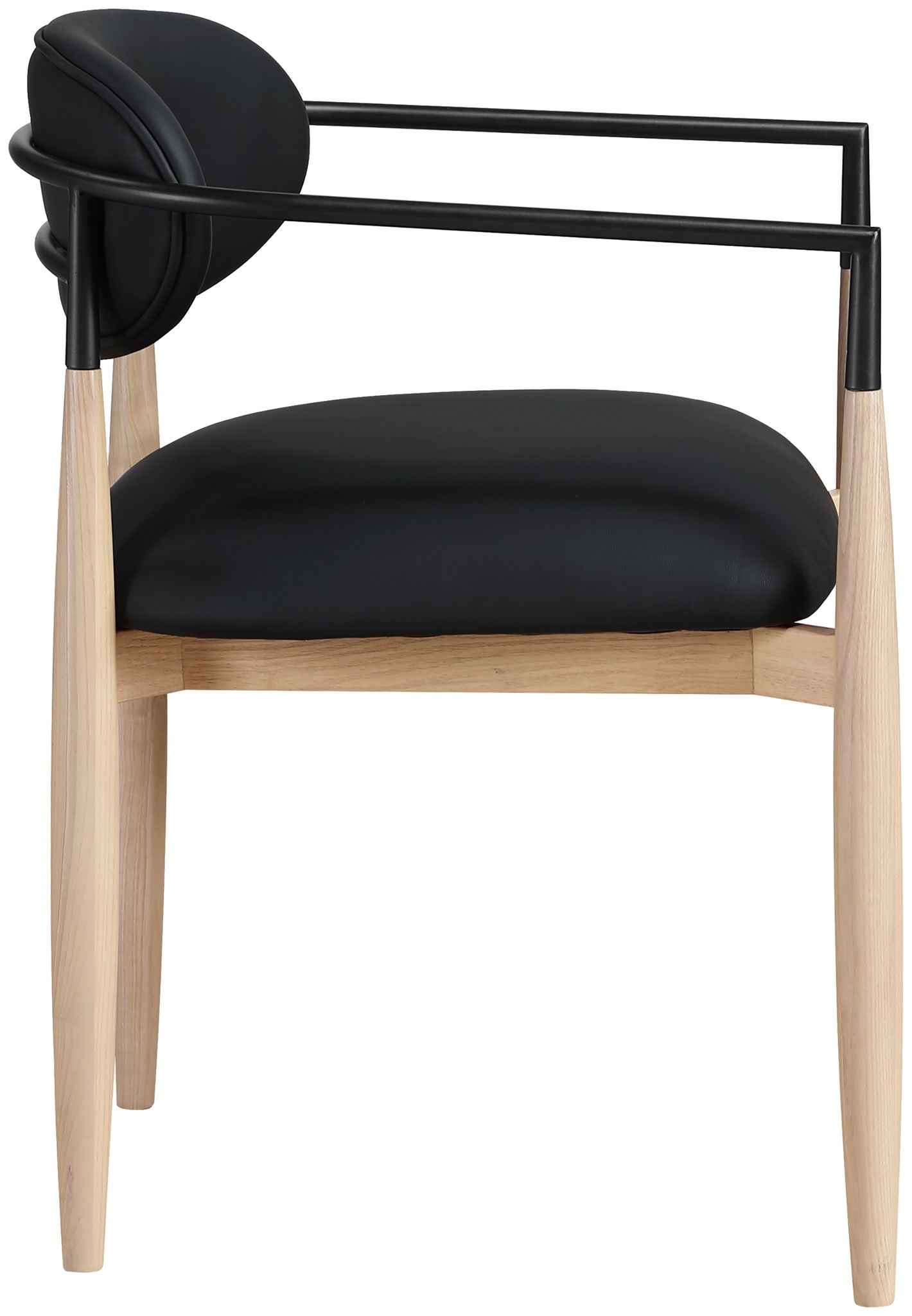 Riccio - Faux Leather Dining Arm Chair (Set of 2) - Natural Frame - Urban Living Furniture (Los Angeles, CA)