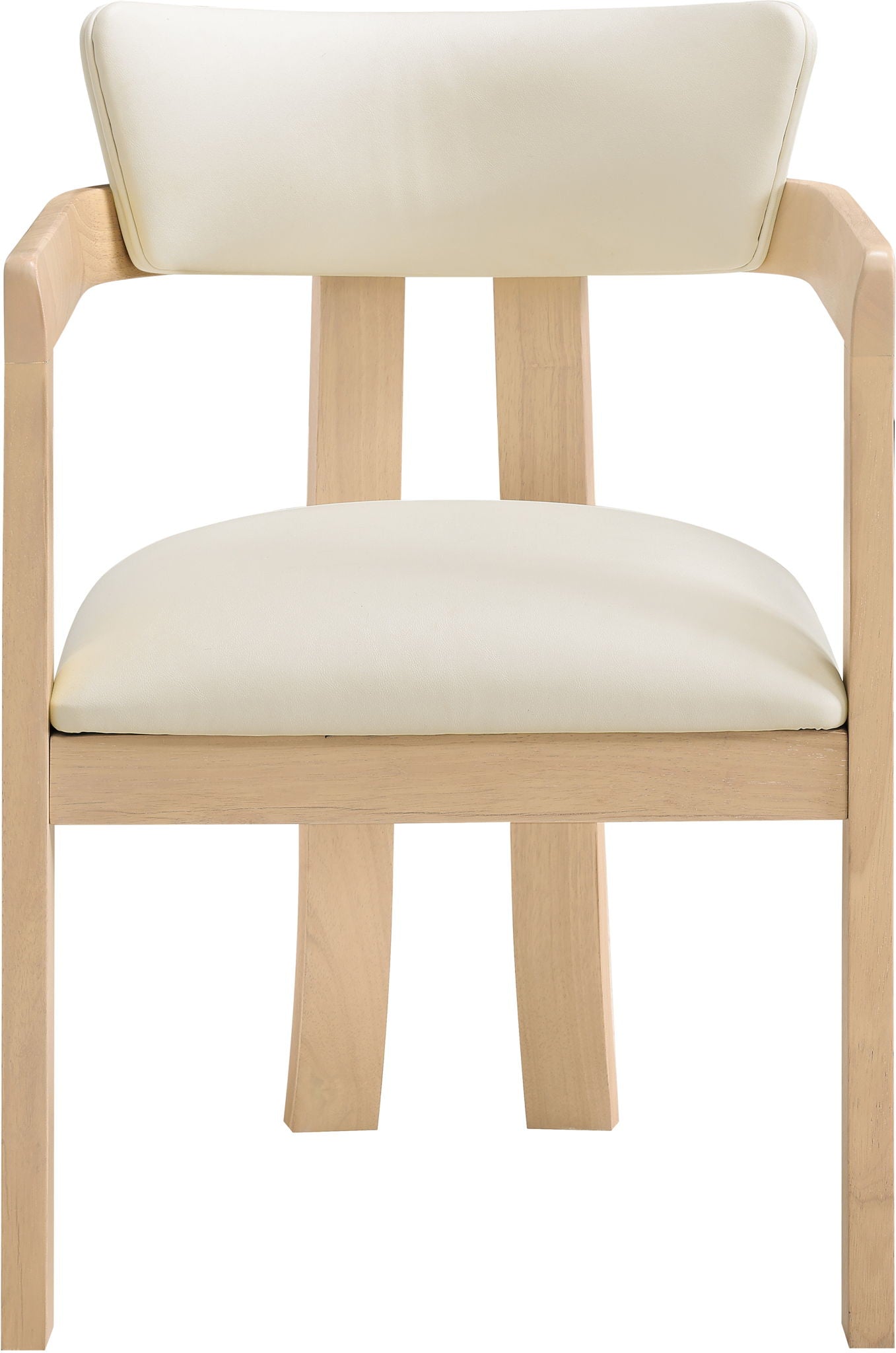 Lavrin - Vegan Leather Dining Arm Chair (Set of 2) - Natural Base - Urban Living Furniture (Los Angeles, CA)
