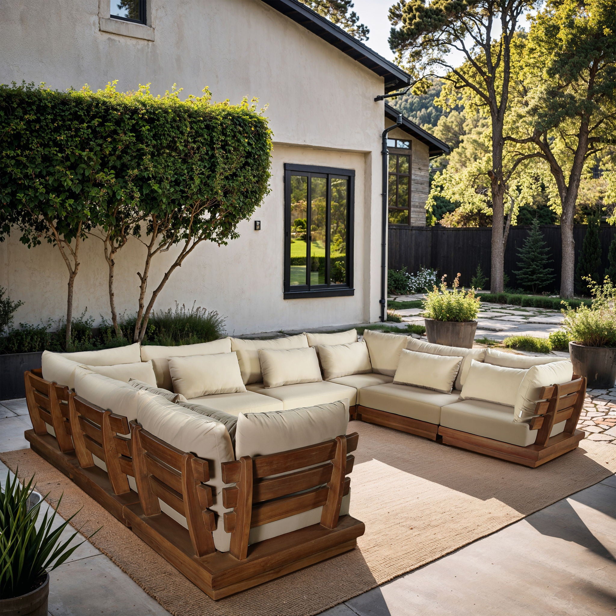Mirella - 8 Piece Water Resistant Fabric Upholstered Outdoor Patio Modular Sectional - Urban Living Furniture (Los Angeles, CA)