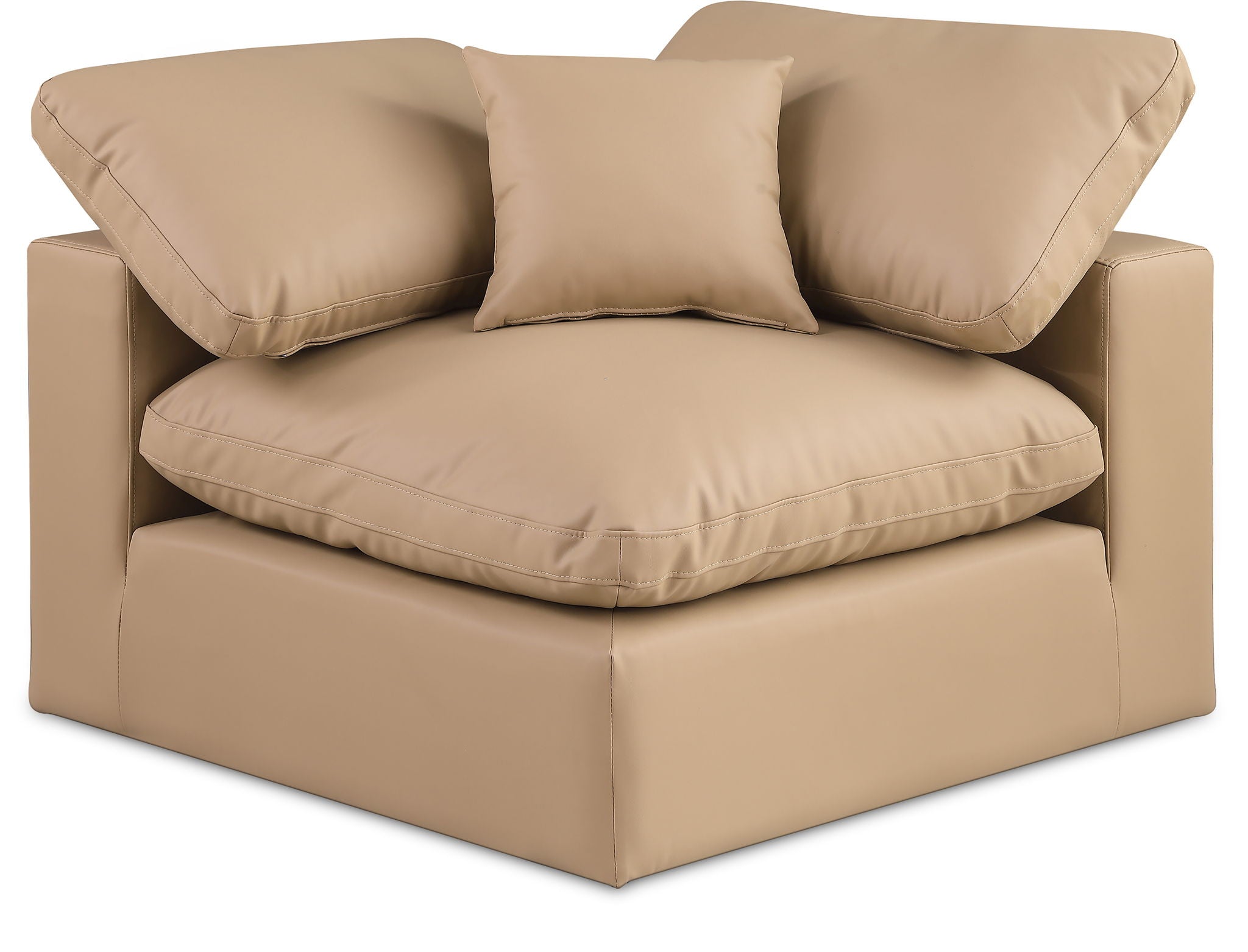 Comfy - Faux Leather Corner Chair - Tan - Urban Living Furniture (Los Angeles, CA)