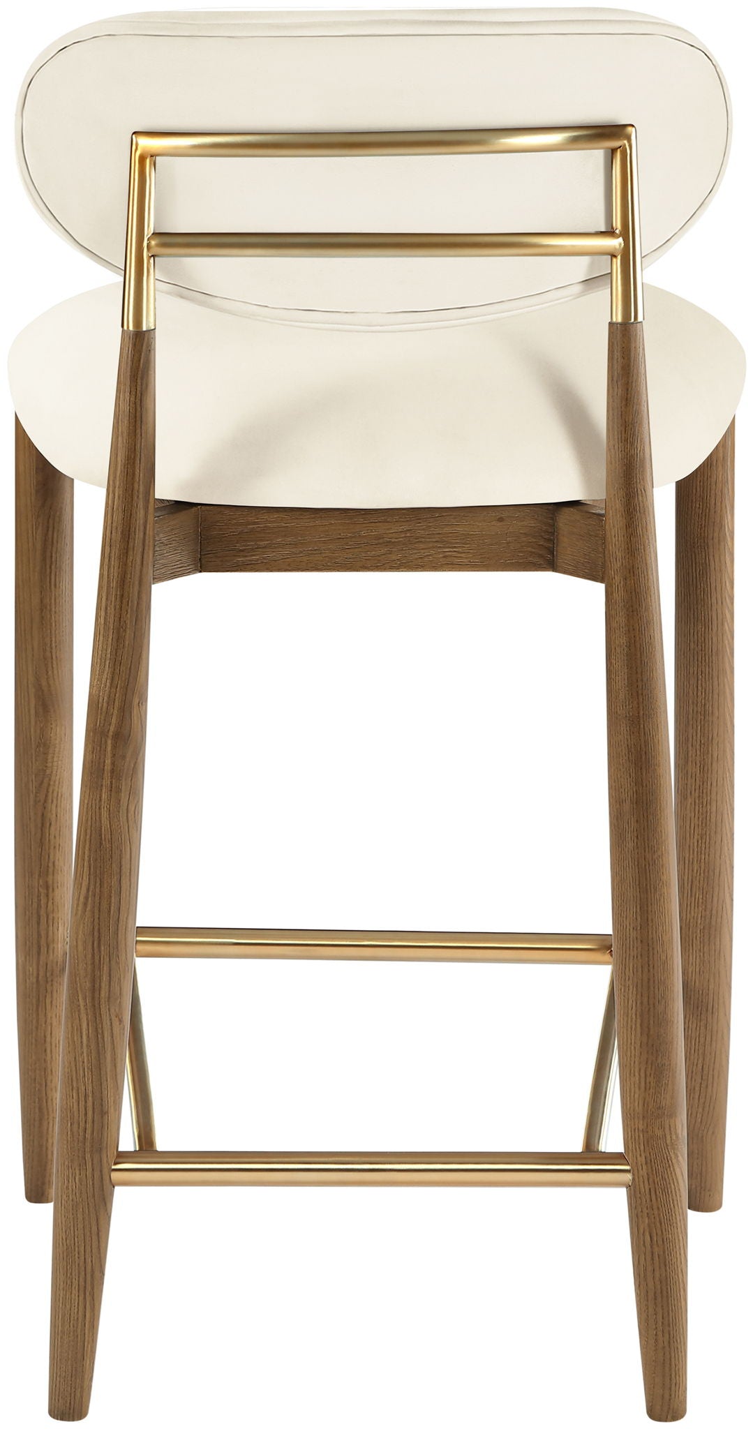 Riccio - Stool - Walnut And Gold Frame