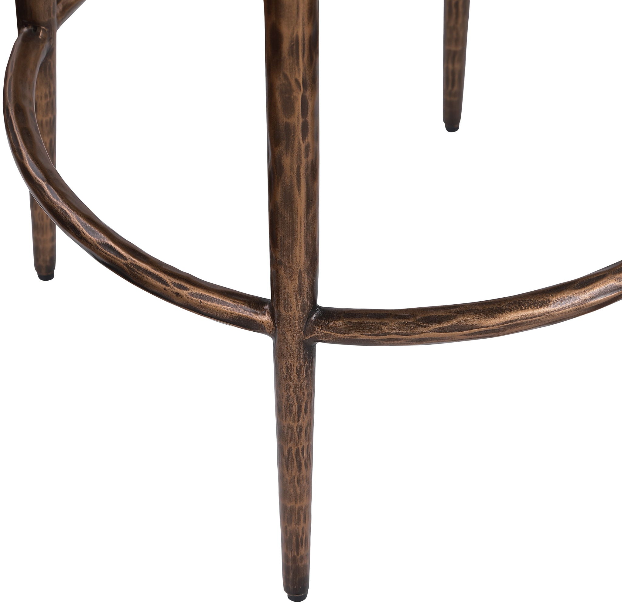 Ferro - Performance Fabric Upholstered Backless Bar Stool - Cream / Antique Bronze - Urban Living Furniture (Los Angeles, CA)