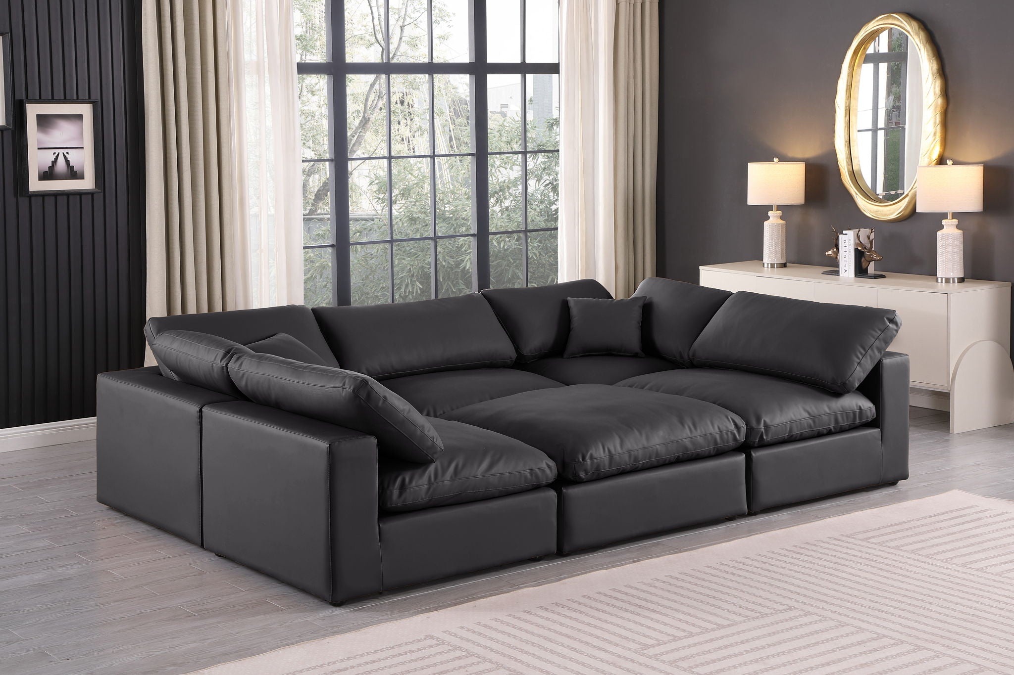 Comfy - 6 Piece Faux Leather Sectional - Urban Living Furniture (Los Angeles, CA)