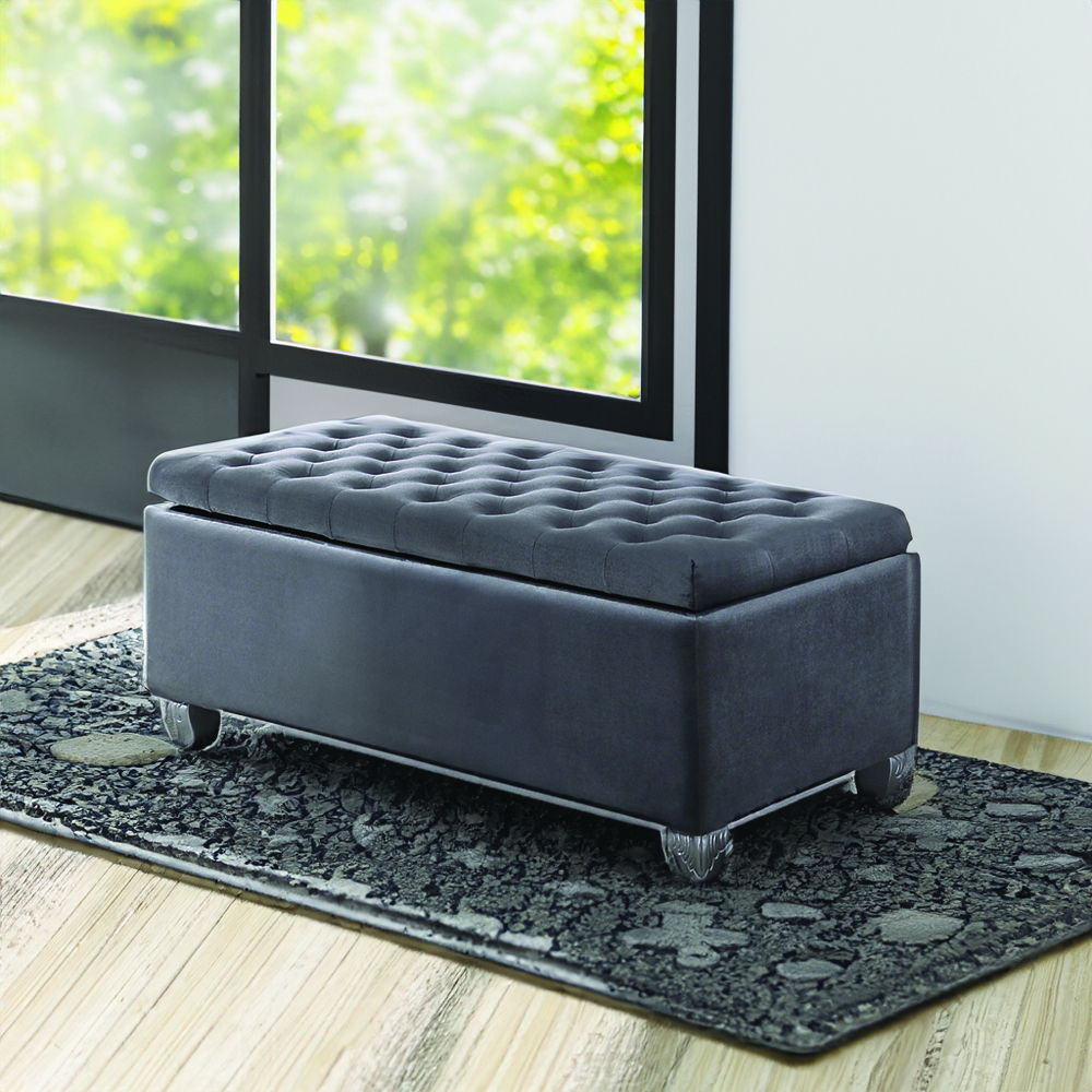 Rebekah - Bench With Storage - Gray Fabric - Urban Living Furniture (Los Angeles, CA)