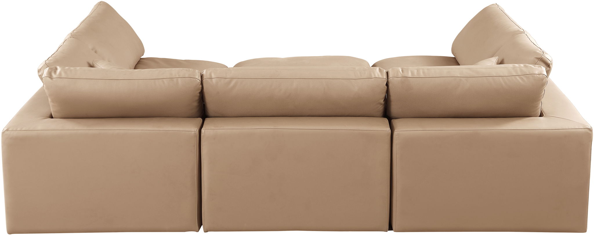 Comfy - 6 Piece Faux Leather Sectional - Tan - Urban Living Furniture (Los Angeles, CA)
