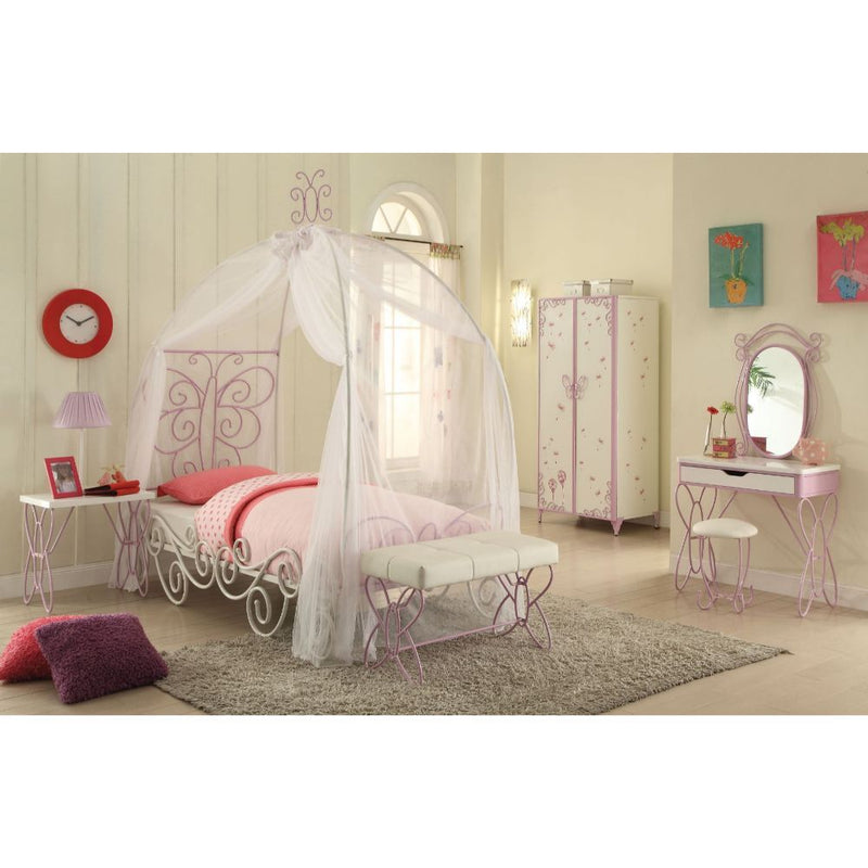 Priya II - Twin Bed - White & Light Purple - Urban Living Furniture (Los Angeles, CA)