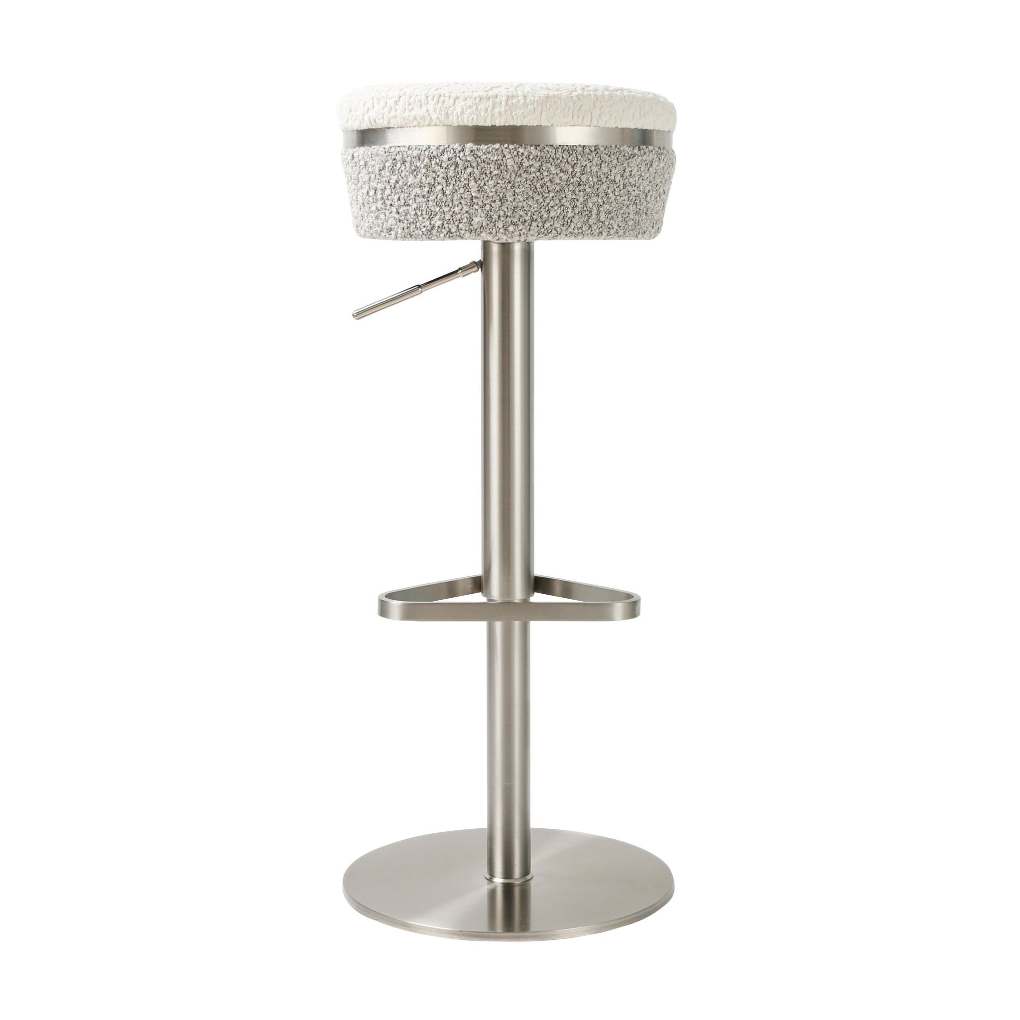 Astro - Boucle Adjustable Stool - White / Gray - Urban Living Furniture (Los Angeles, CA)