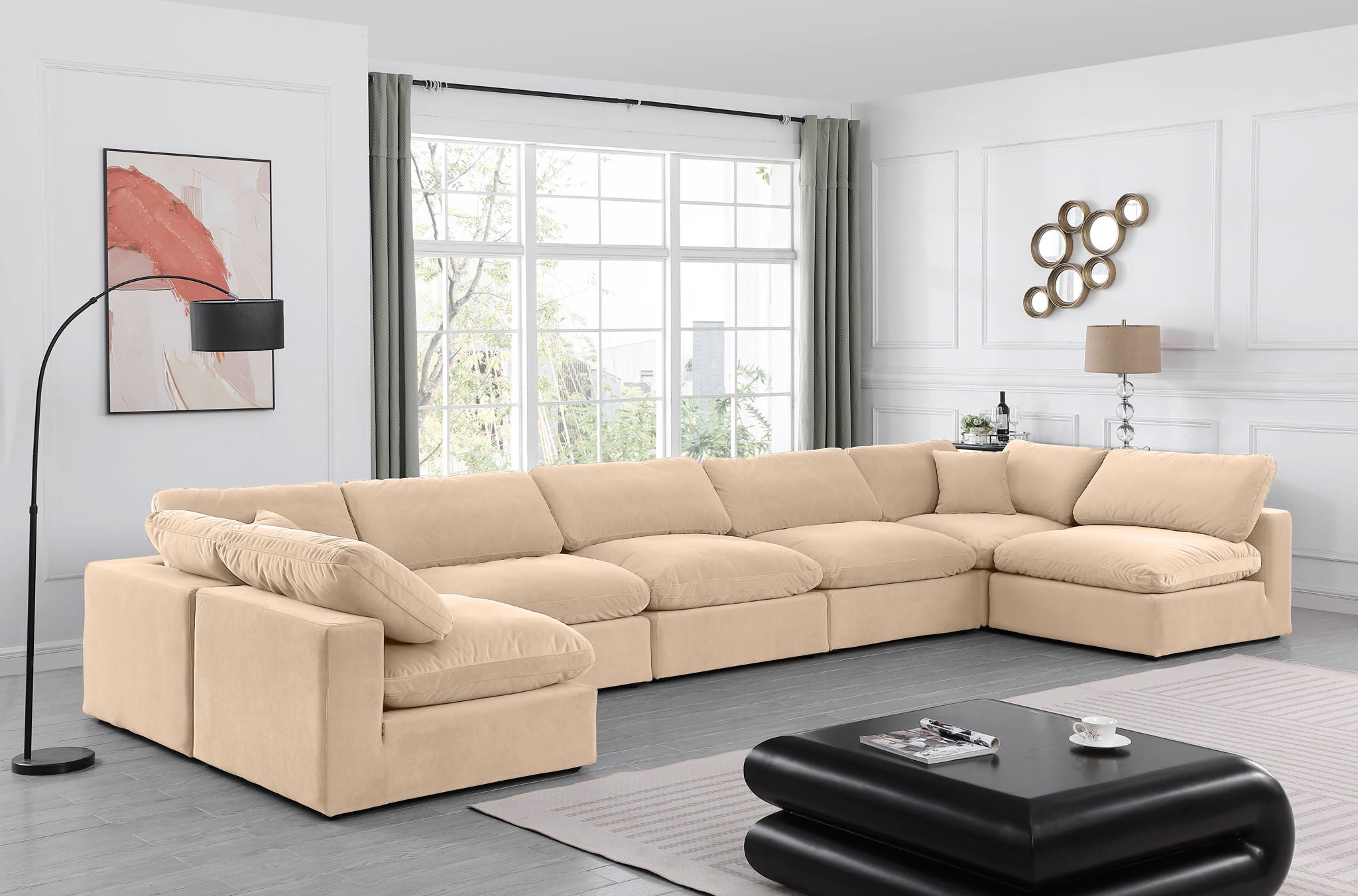 Comfy - 7 Piece Velvet Modular Armless Sectional - Urban Living Furniture (Los Angeles, CA)