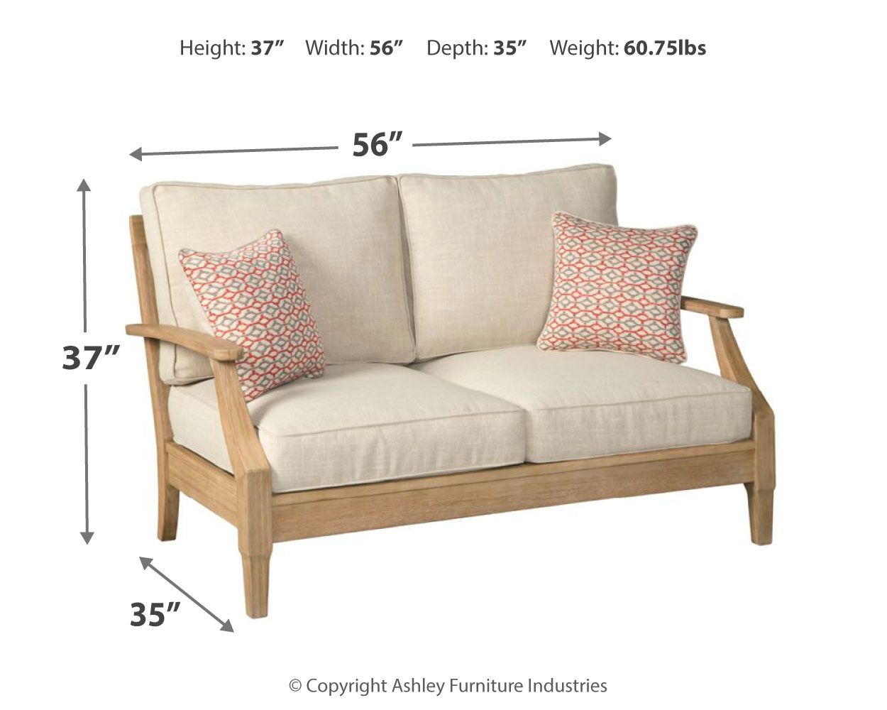 Clare View - Beige - Loveseat w/Cushion - Urban Living Furniture (Los Angeles, CA)