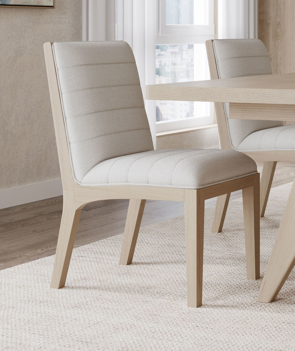 Sumire - Solid Wood Dining Chair (Set of 2) - Ginger And Natural Linen