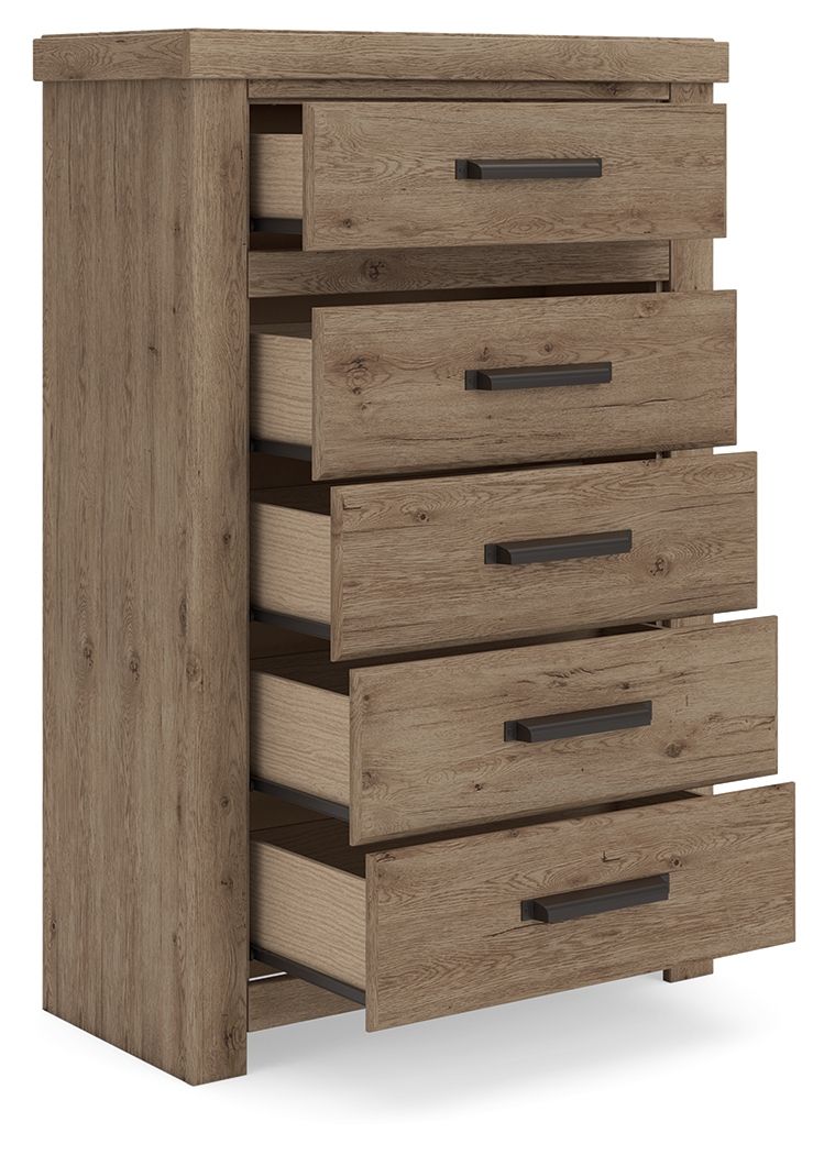 Oliandon - Five Drawer Chest - Light Brown - Urban Living Furniture (Los Angeles, CA)