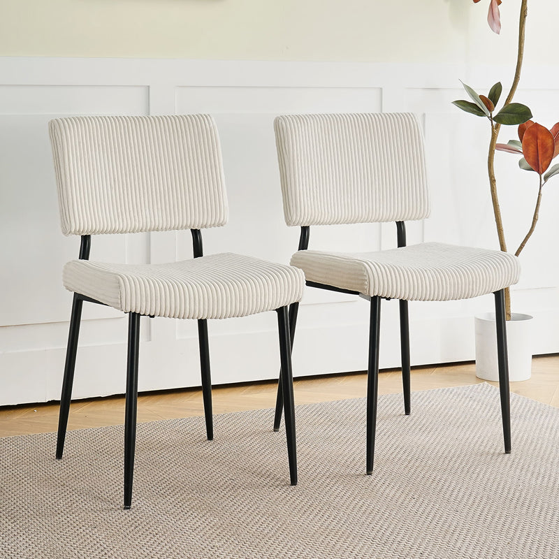 Modern Upholstered Dining Chair With Metal Legs