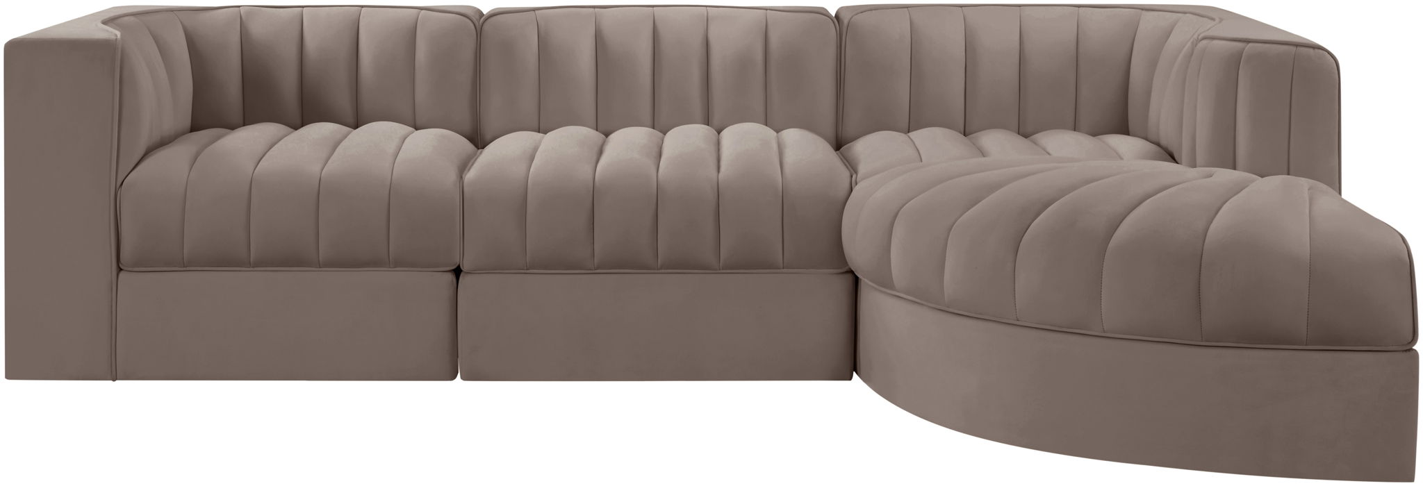 Rummi - Velvet Performance Fabric Upholstered 4 Piece Modular Sectional, With Reverse Corner Chair - Urban Living Furniture (Los Angeles, CA)