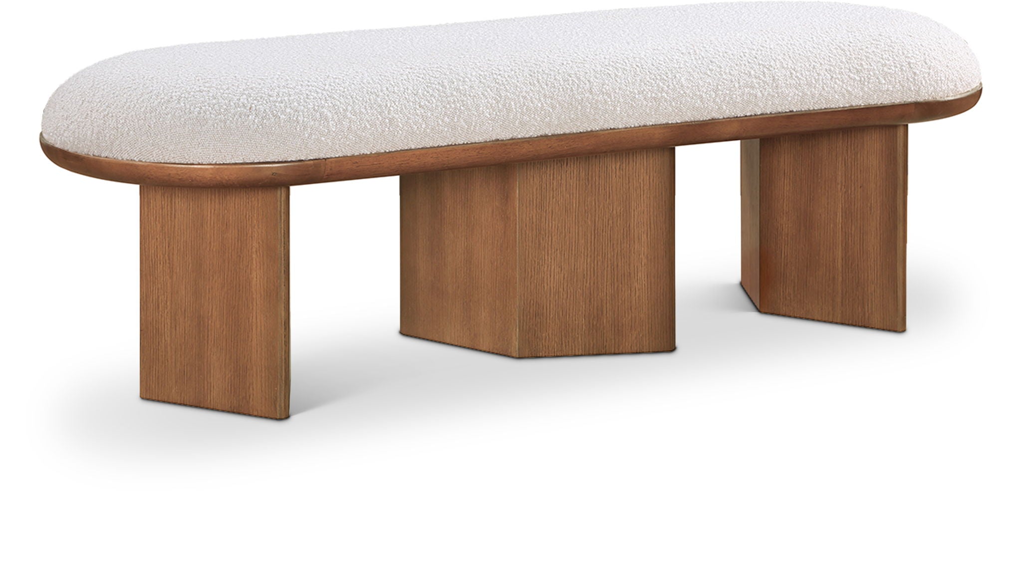 Wilshire - Bench With Brown Base - Cream - Urban Living Furniture (Los Angeles, CA)