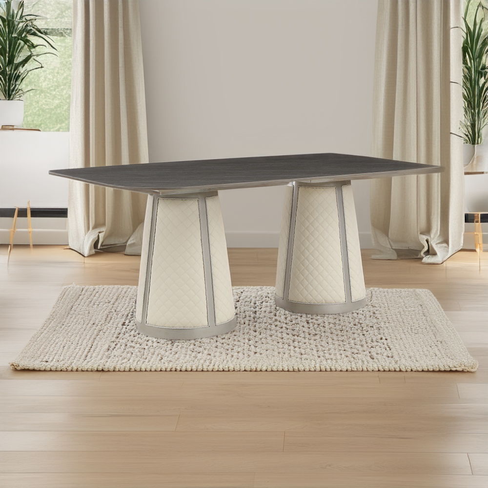 Kasa - Dining Table - Sintered Stone Top & Champagne - Urban Living Furniture (Los Angeles, CA)