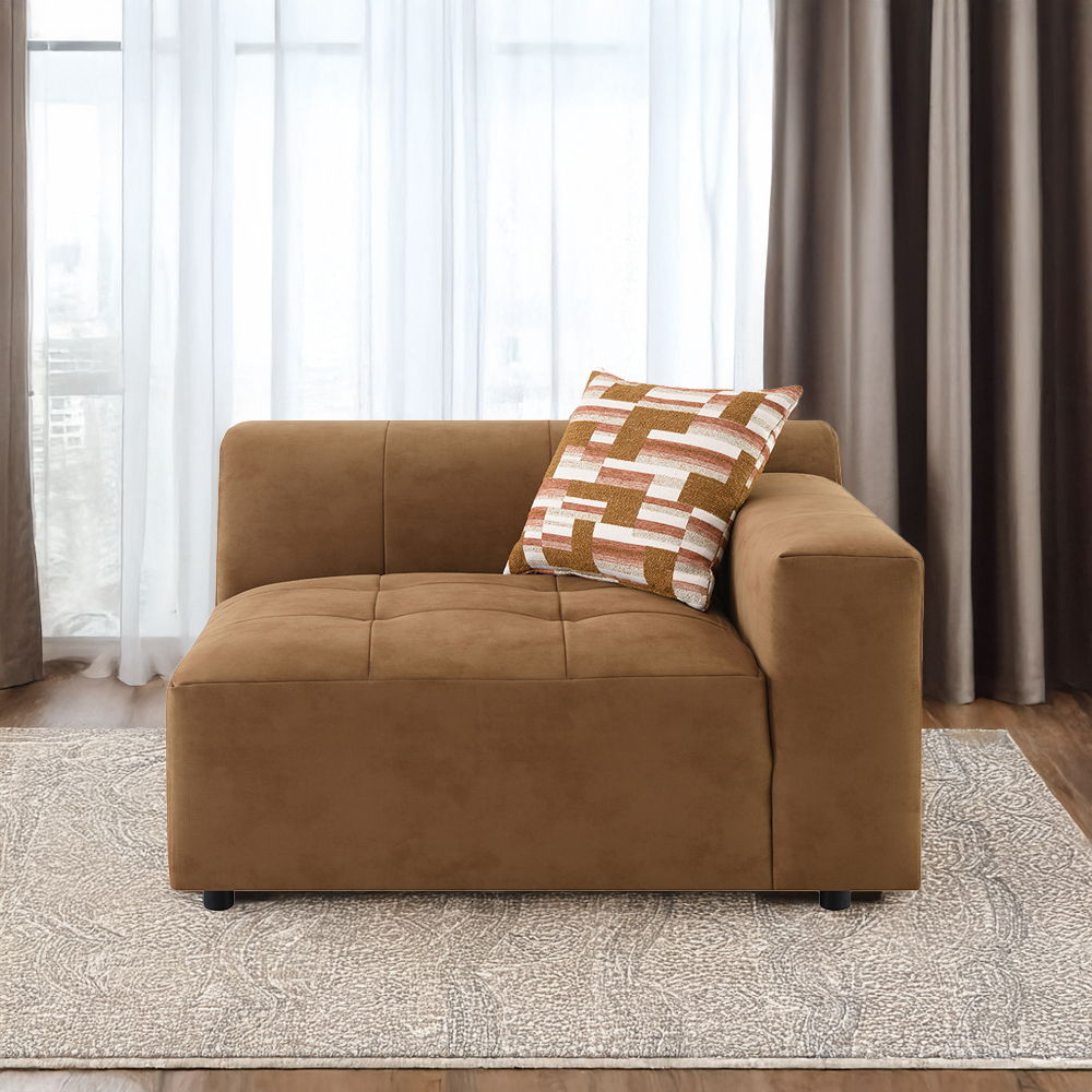 Zoey - Modular - LF Arm Chair With Pillow - Chocolate Suede - Urban Living Furniture (Los Angeles, CA)