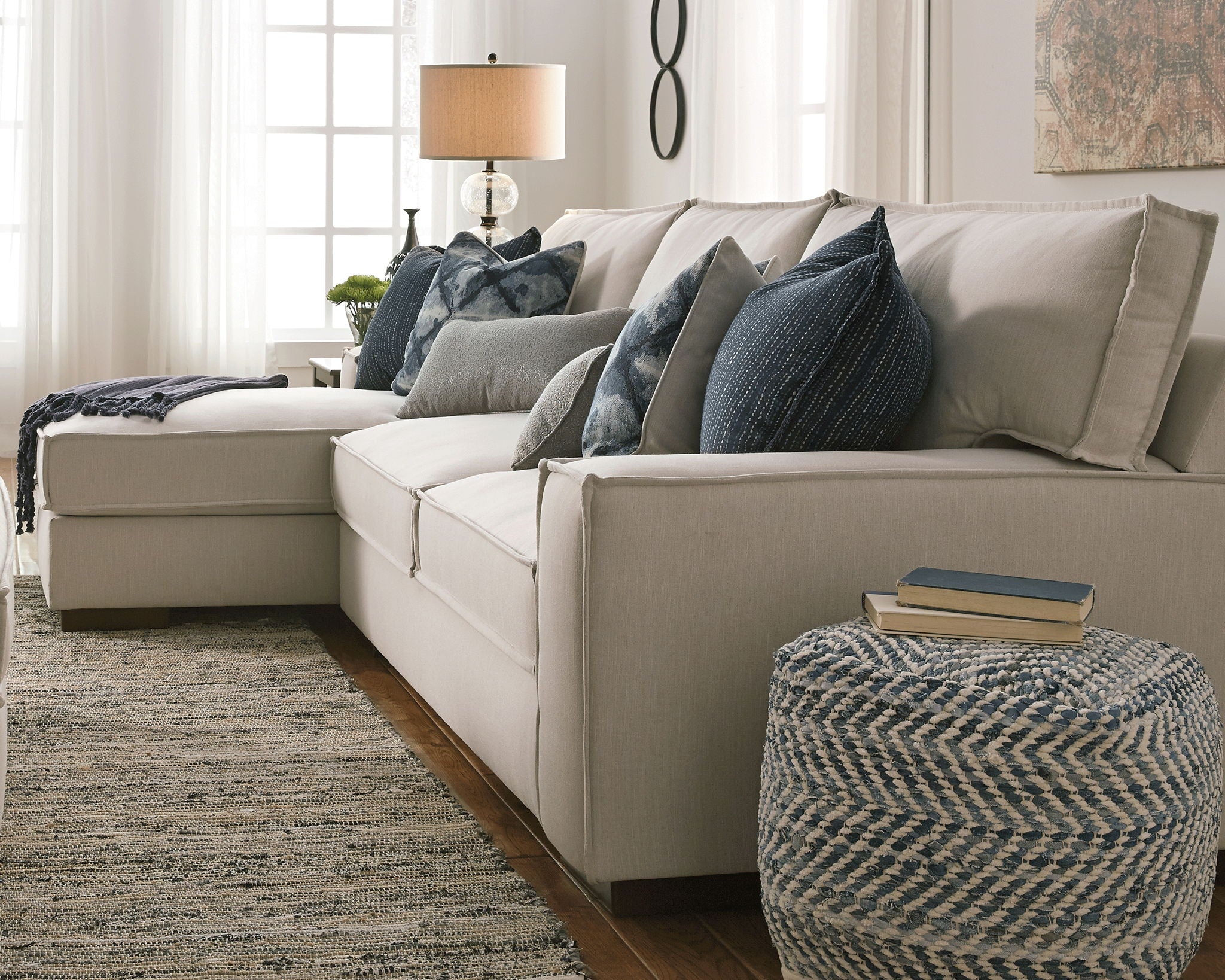 Chevron - Blue - Pouf - Urban Living Furniture (Los Angeles, CA)