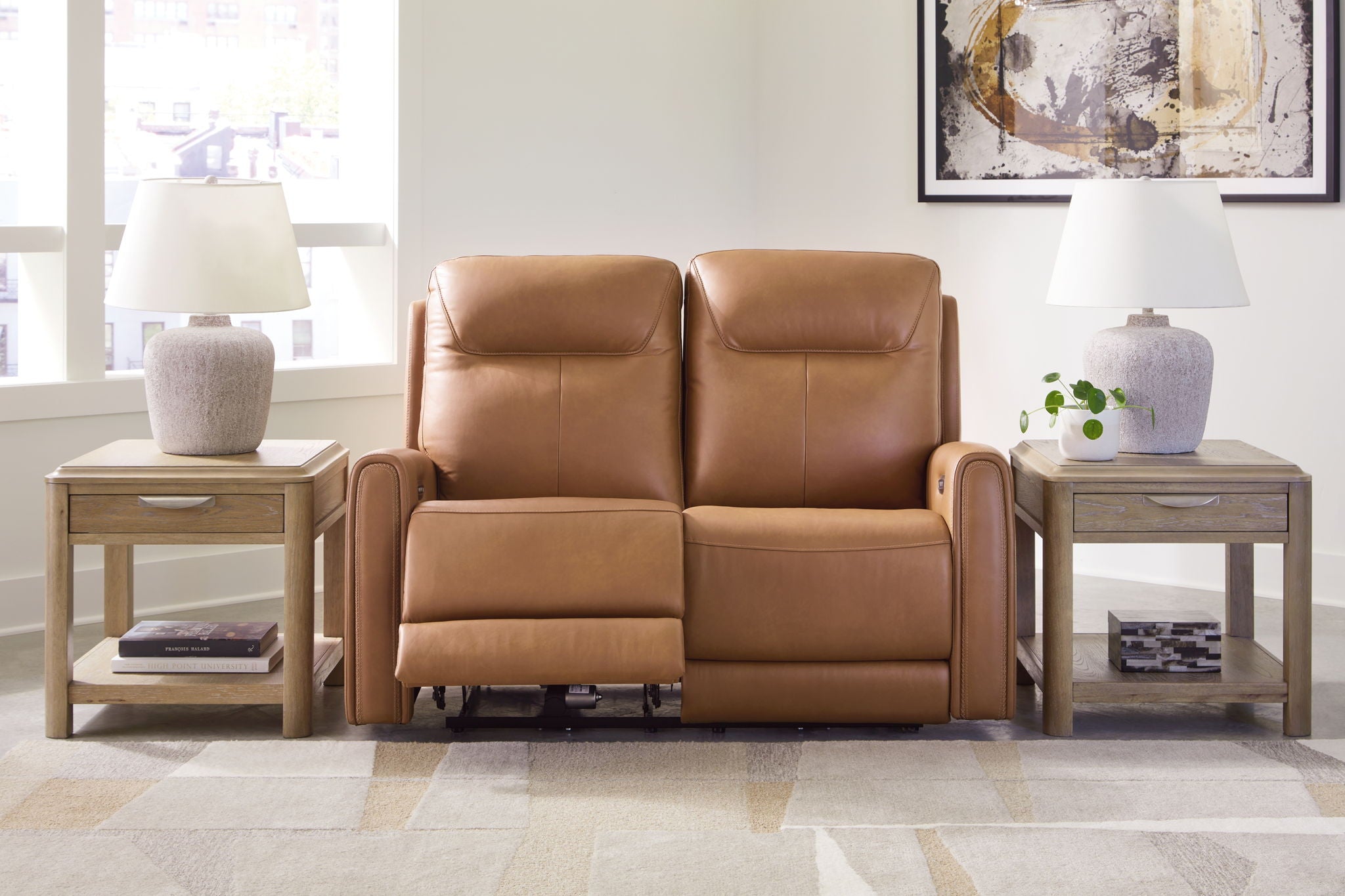 Tryanny - Butterscotch - Power Reclining Loveseat/ Adj Headrest - Urban Living Furniture (Los Angeles, CA)