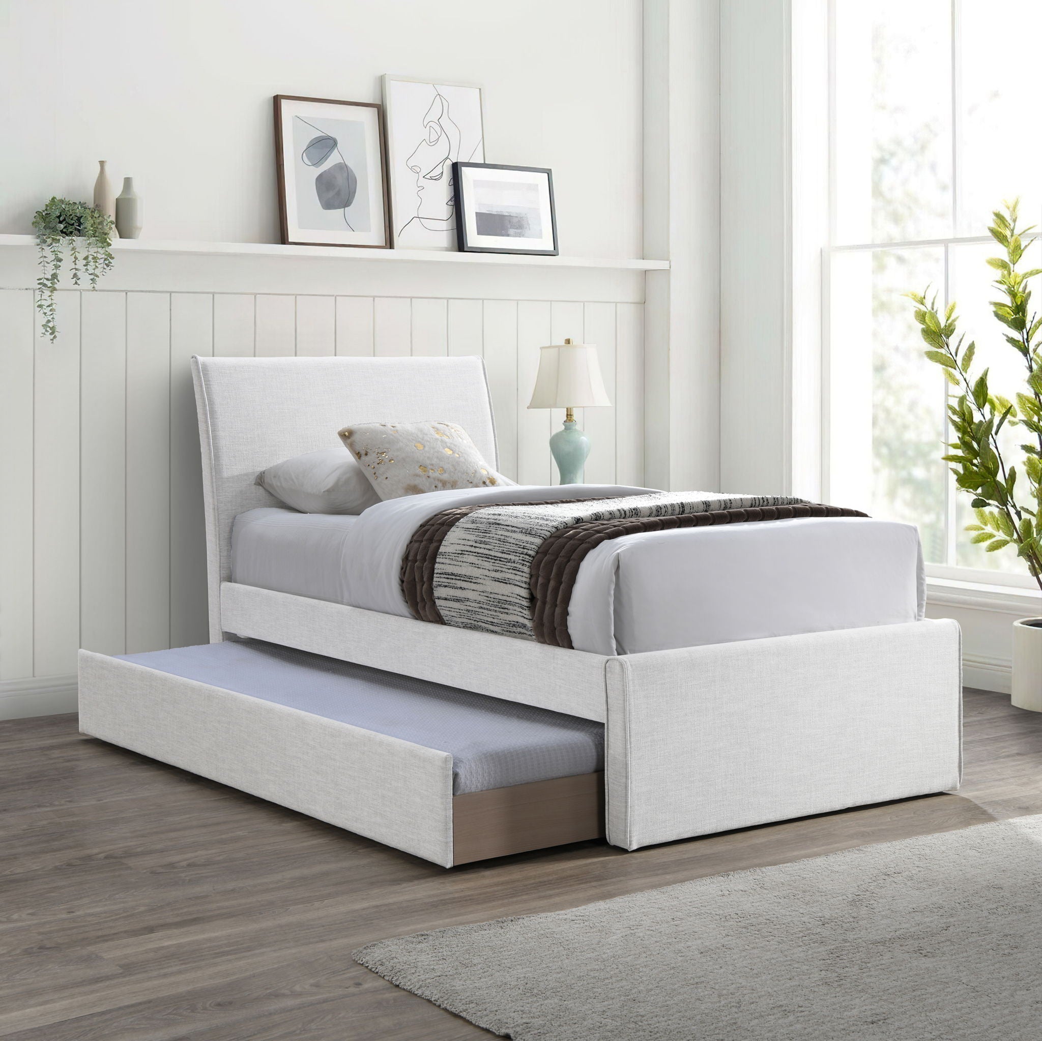 Myles - Linen Twin Trundle Bed - Urban Living Furniture (Los Angeles, CA)