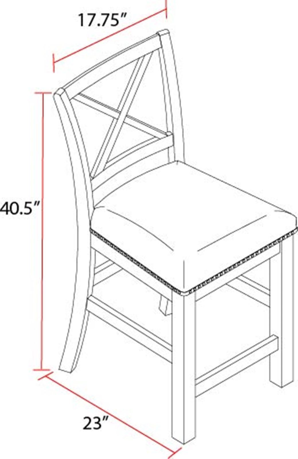 Lodge Dining - Upholstered “X” Back Counter Chair (Set of 2) - Siltstone - Urban Living Furniture (Los Angeles, CA)