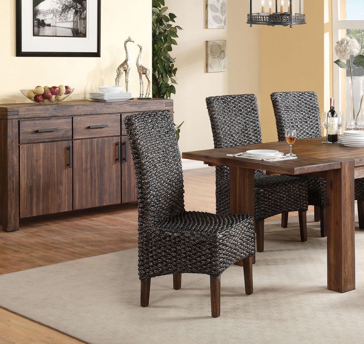 Meadow - Wicker Dining Chair (Set of 2) - Brick Brown