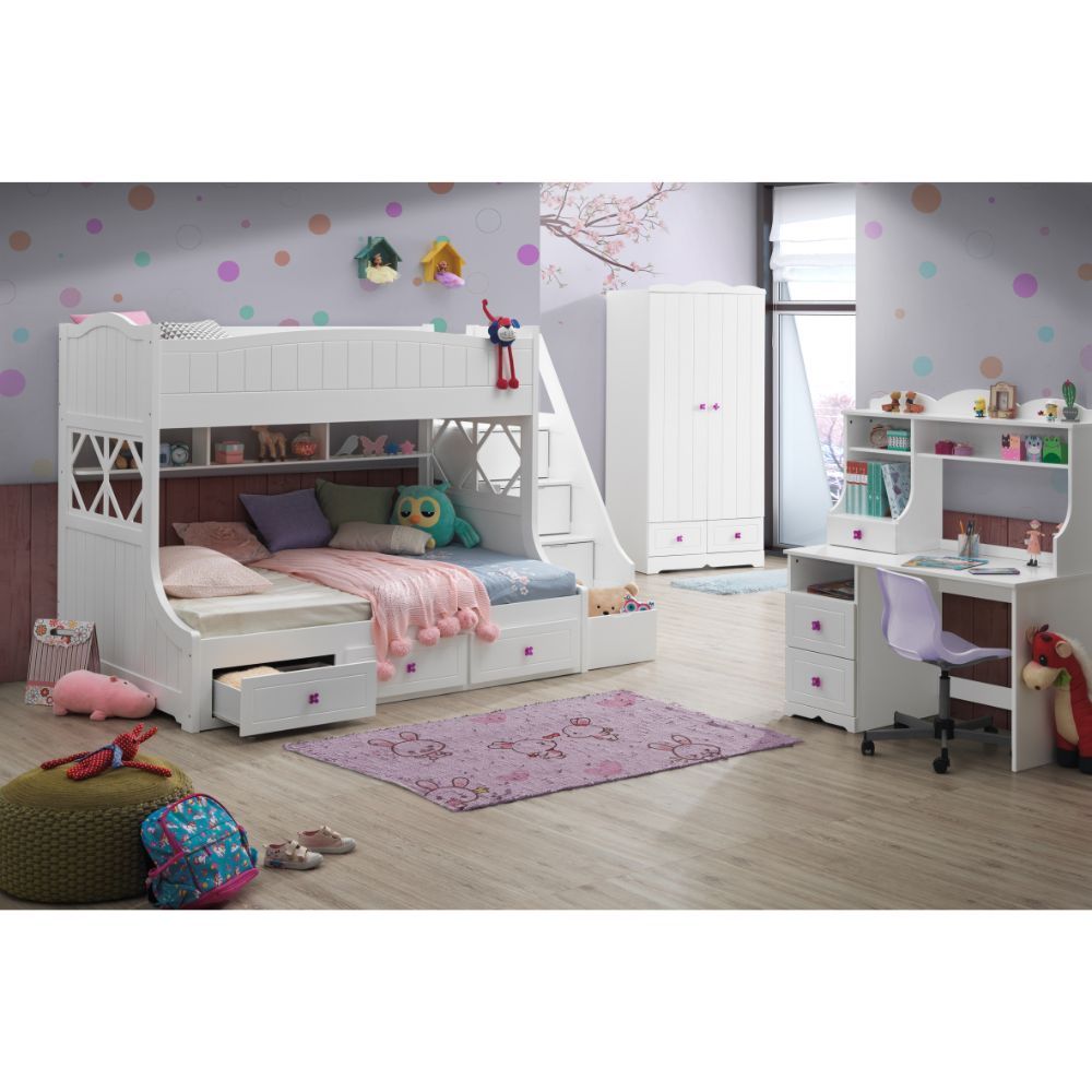 Meyer - Twin Over Full Bunk Bed - White - Urban Living Furniture (Los Angeles, CA)
