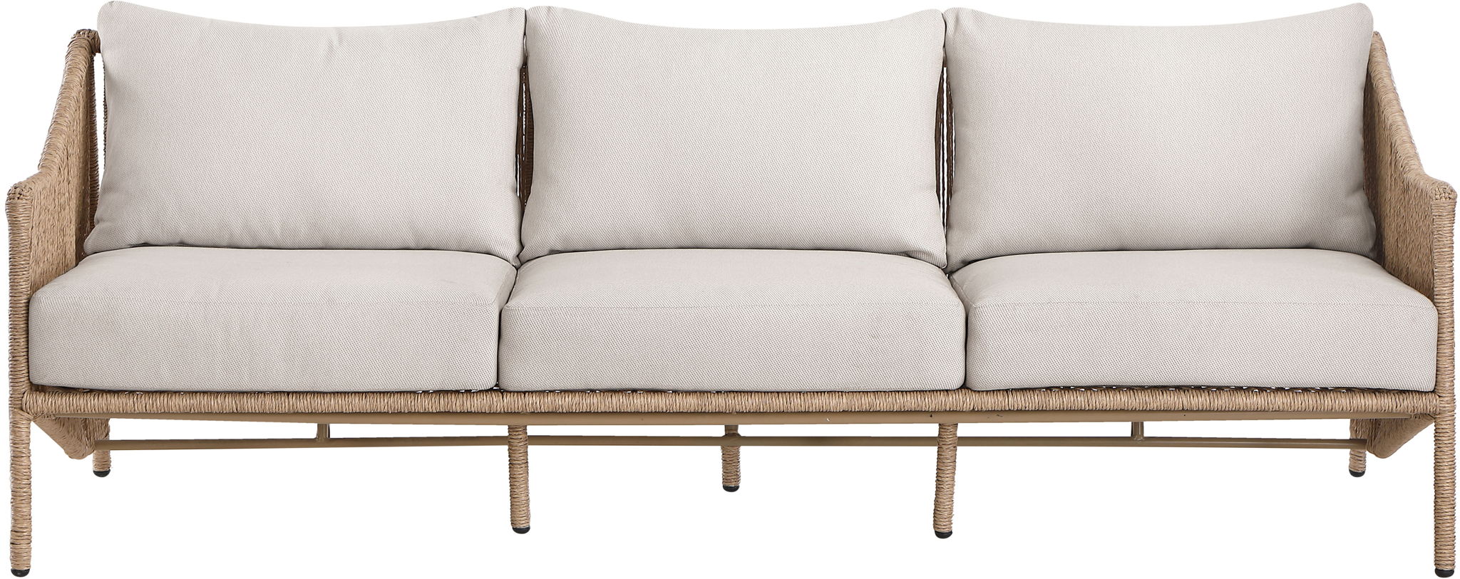 Coastline - Olefin Water Resistant Fabric And Wicker Outdoor Patio Sofa - Beige - Urban Living Furniture (Los Angeles, CA)