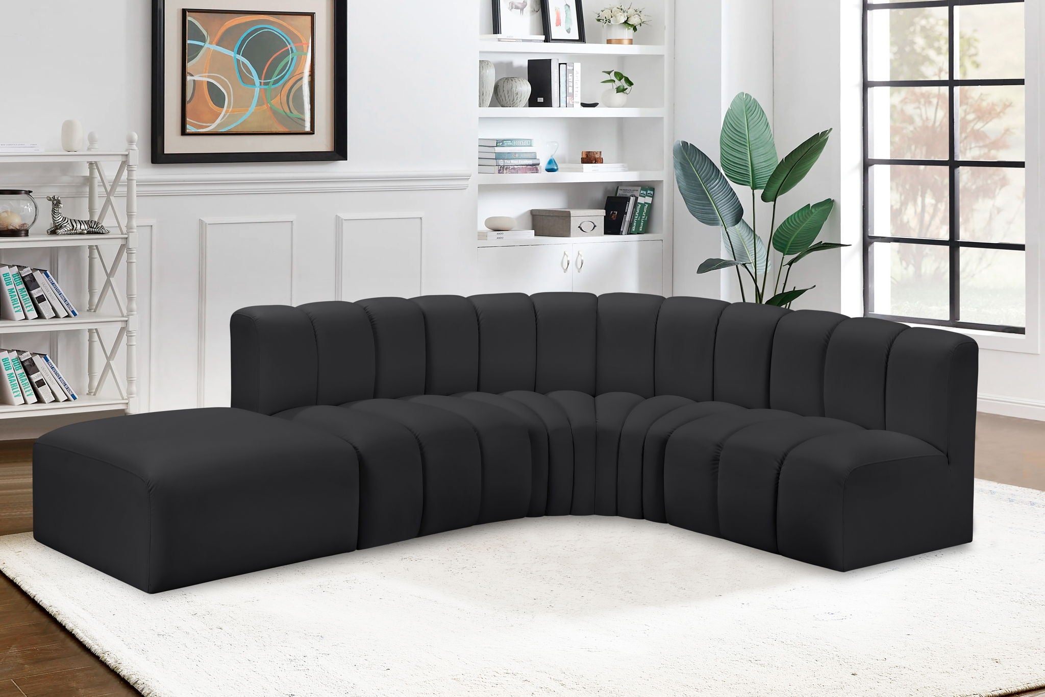 Arc - Faux Leather 5 Piece Corner Modular Sofa