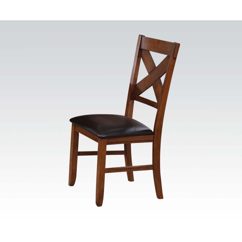 Apollo - Side Chair (Set of 2) - Espresso PU & Walnut - Urban Living Furniture (Los Angeles, CA)