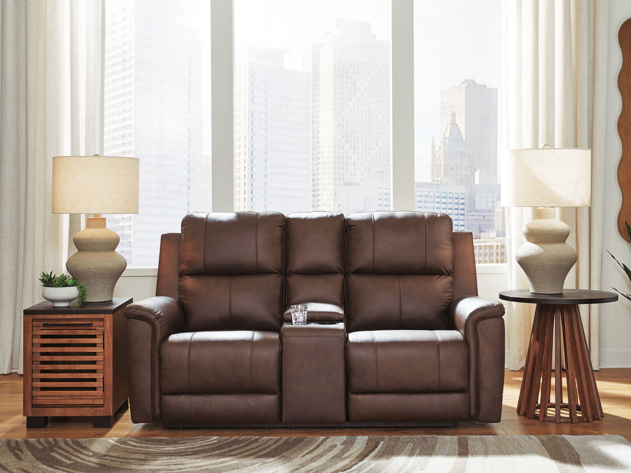 Bleckley - Power Reclining Loveseat With Console / Adjustable Headrest - Urban Living Furniture (Los Angeles, CA)