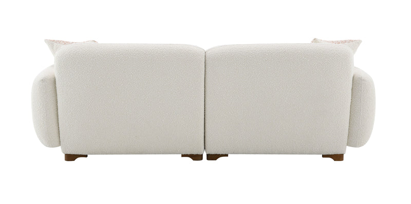 Darius - Boucle Sofa With 2 Toss Pillows - Beige