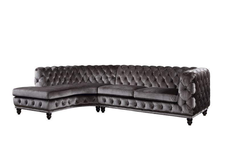 Atesis - Sectional Sofa - Dark Gray Velvet - Urban Living Furniture (Los Angeles, CA)