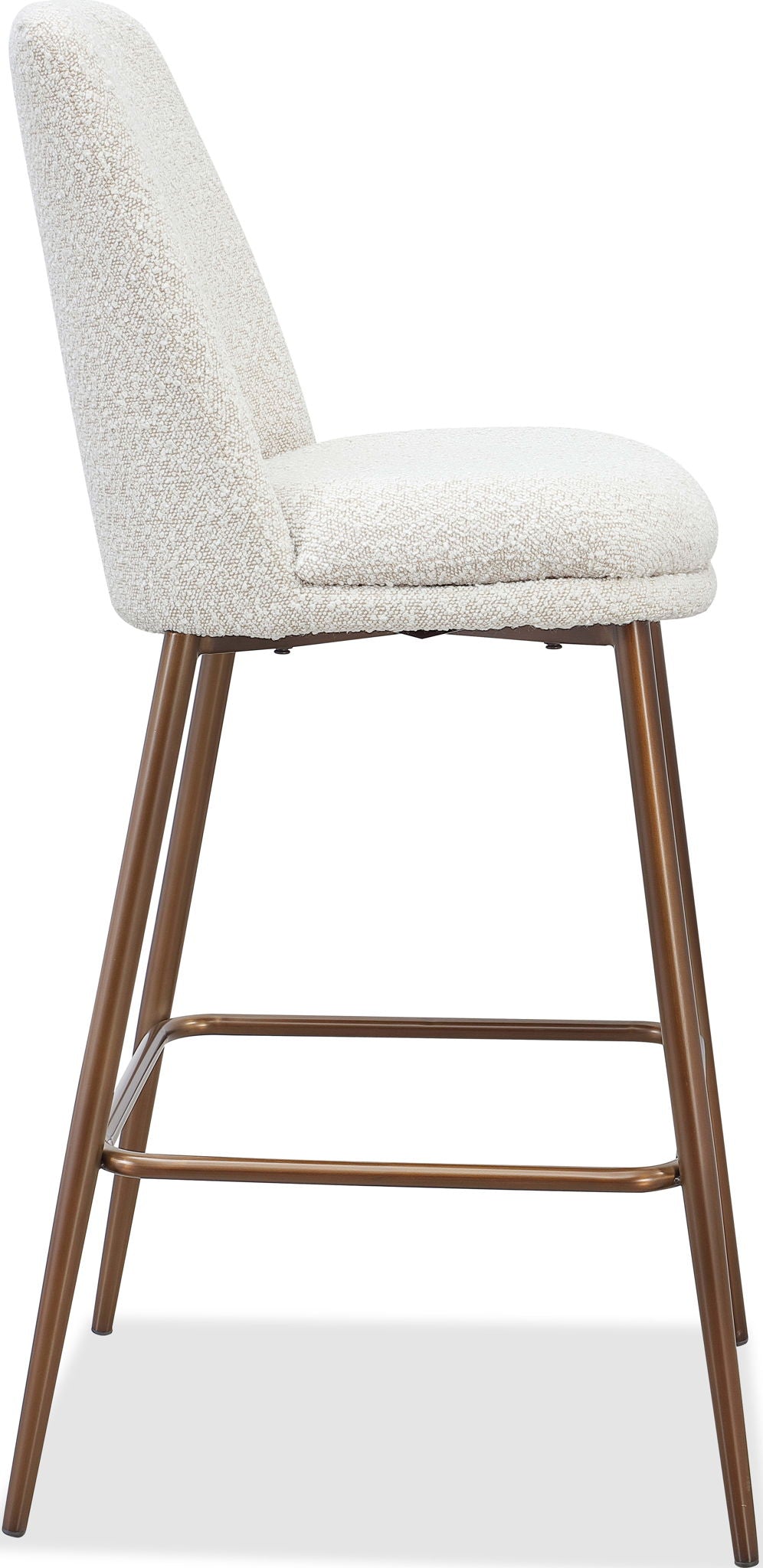 Crossroads 2.0 - Wyatt Upholstered Bar Stool (Set of 2) - Ricotta Boucle And Bronze Metal