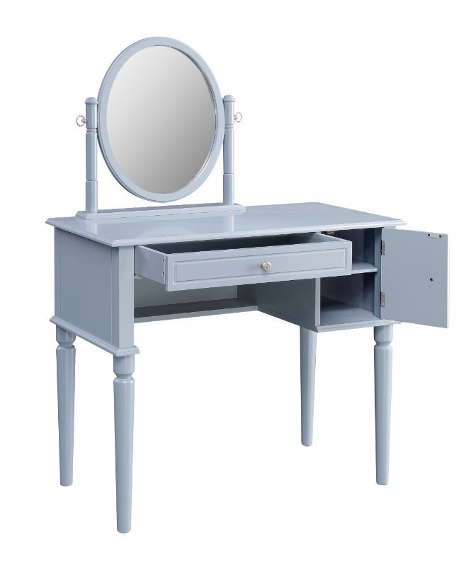Rabila - Vanity Desk - Cream Fabric & Gray Finish - Urban Living Furniture (Los Angeles, CA)