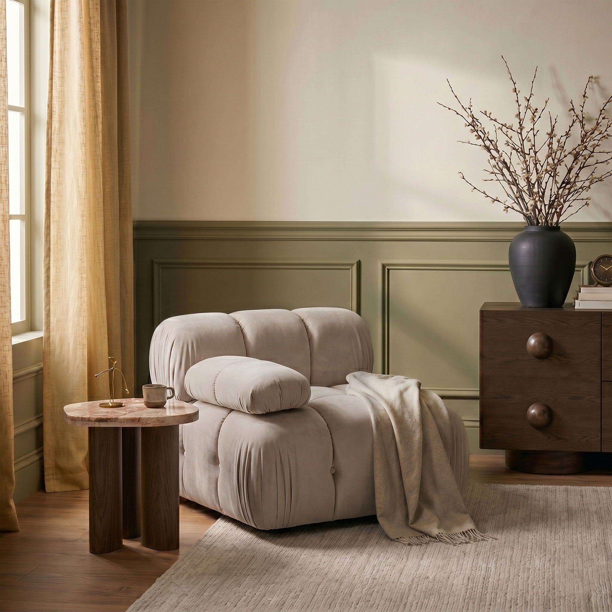 Orin - Velvet Performance Fabric Upholstered Modular Chair - Urban Living Furniture (Los Angeles, CA)
