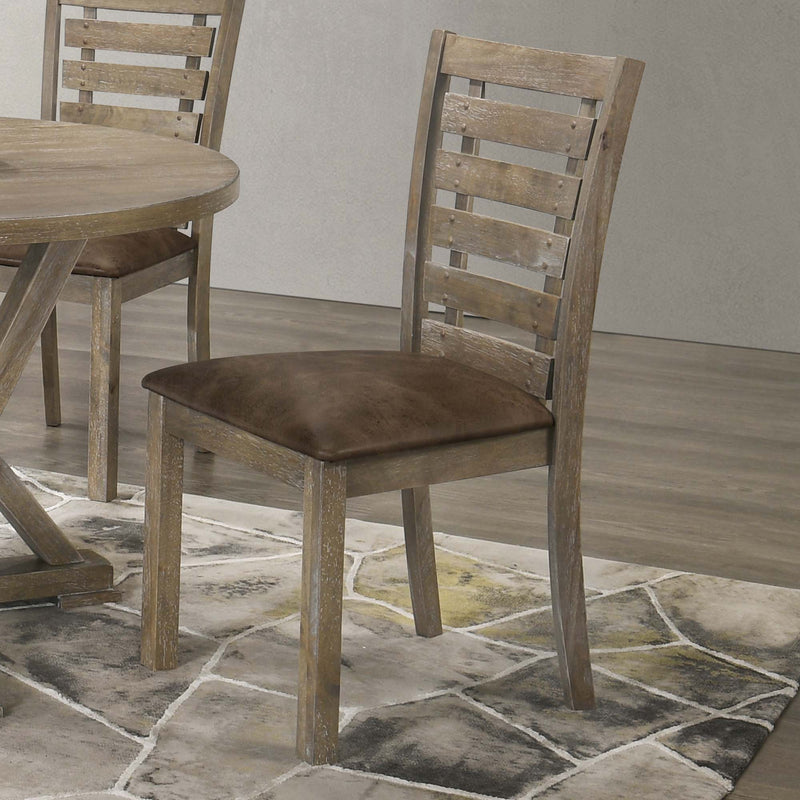 Dining Chairs Modern Farmhouse Rustic Look Distressed Design Ladderback Solid Wood (Set of 2) - Grayish Brown