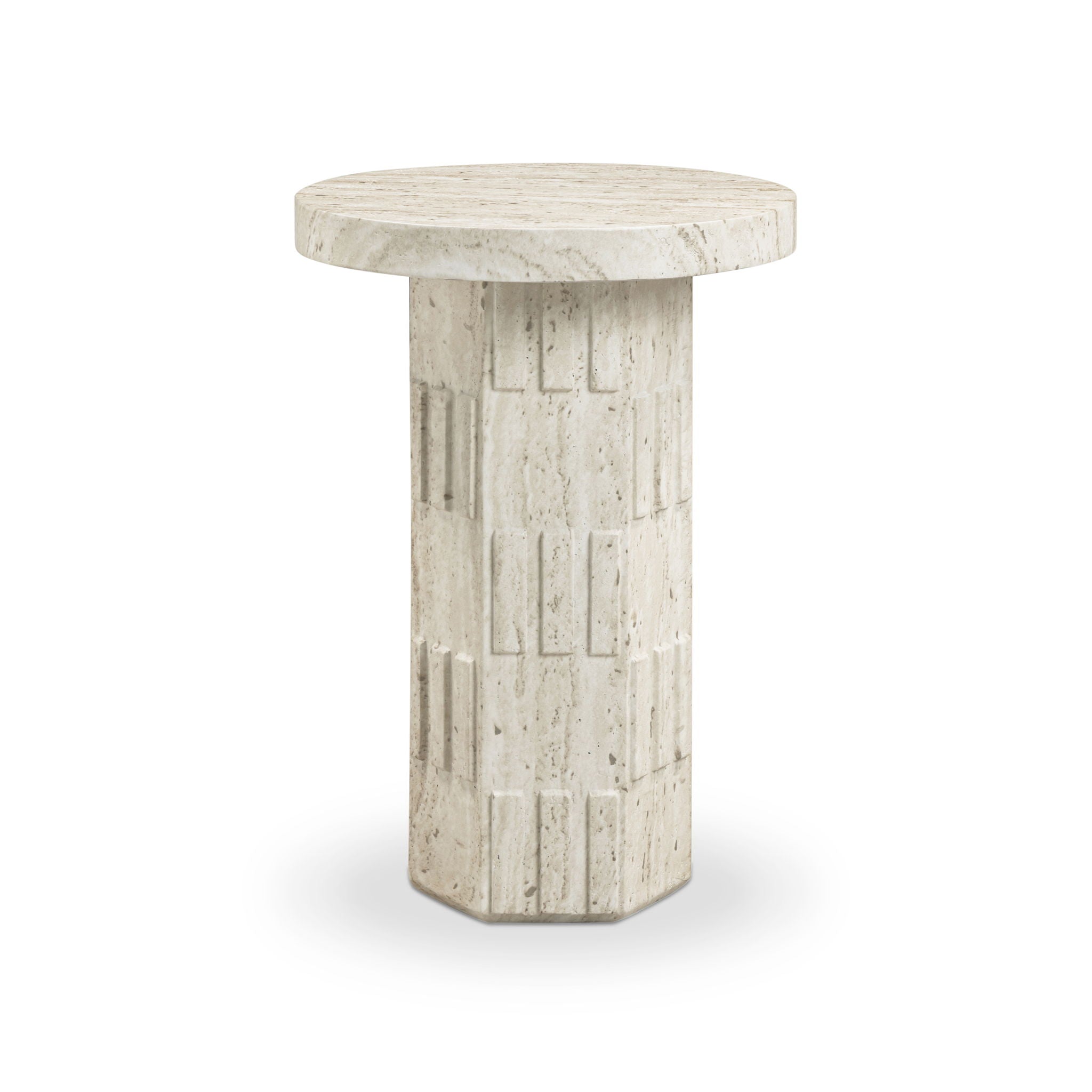 Asta - Concrete Indoor/Outdoor Side Table - Travertine