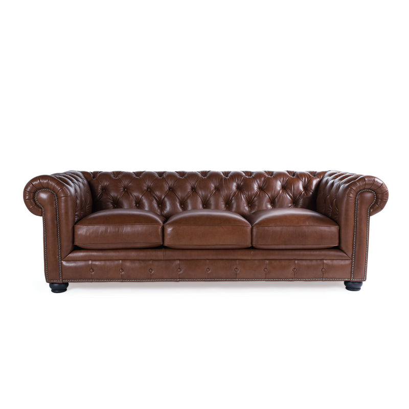 Traditional Tufted Leather Chesterfield Nailhead Sofa - Urban Living Furniture (Los Angeles, CA)